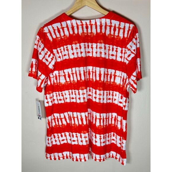 NWT Allison Daley Plus Size Top 1X Tie-Dye Short Sleeve Casual Coastal Tie Front - Picture 7 of 8
